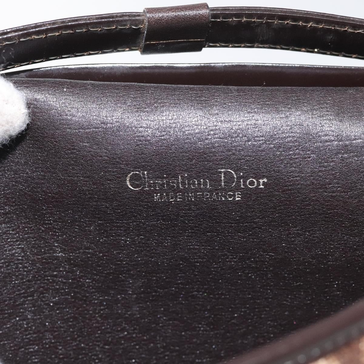 Christian Dior Vintage Trotter Shoulder Bag Embroidered Diorissimo Canvas, BROWN, CANVAS, Shoulder bag