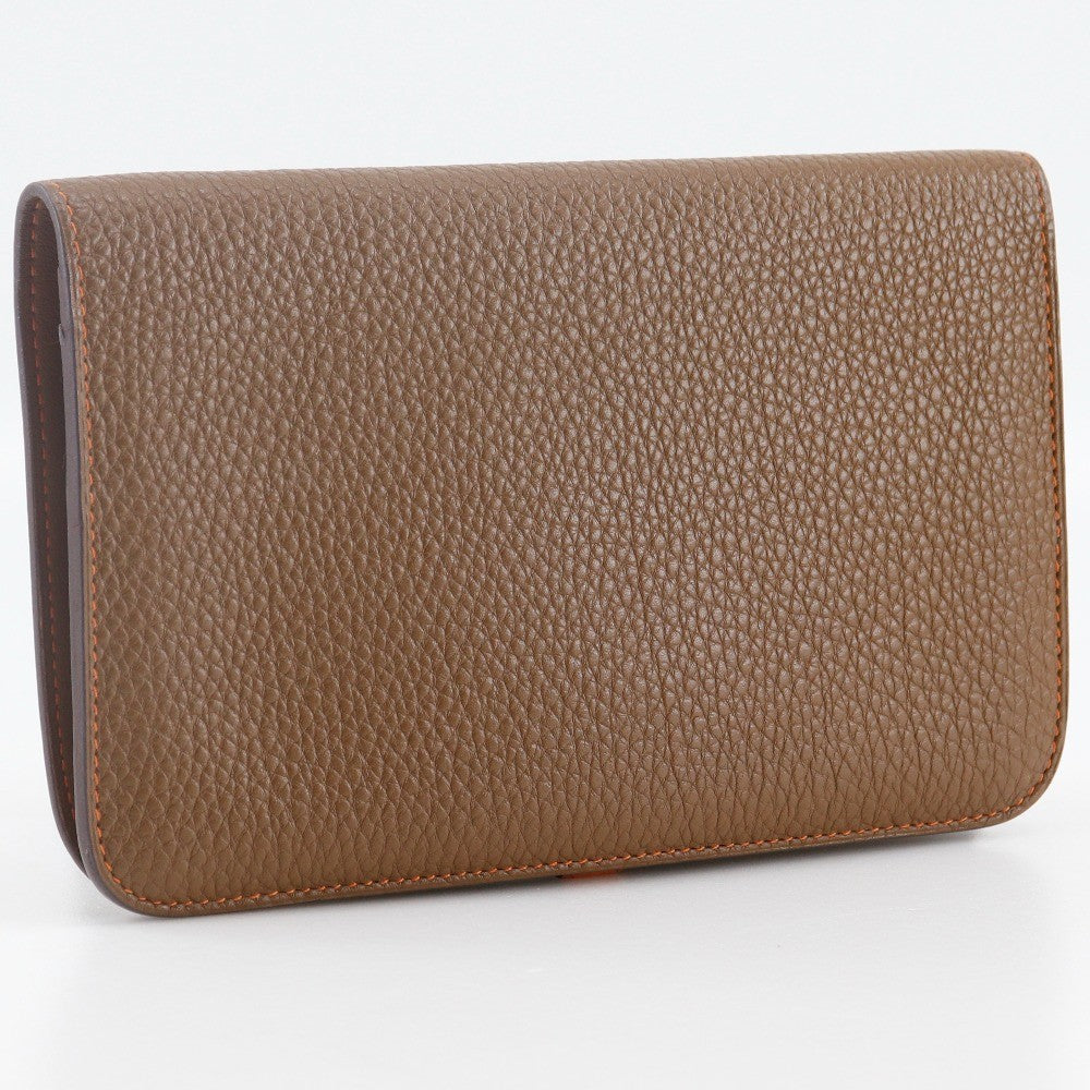 Hermes Dogon Duo Combined Wallet Leather, BROWN, LEATHER, Wallets