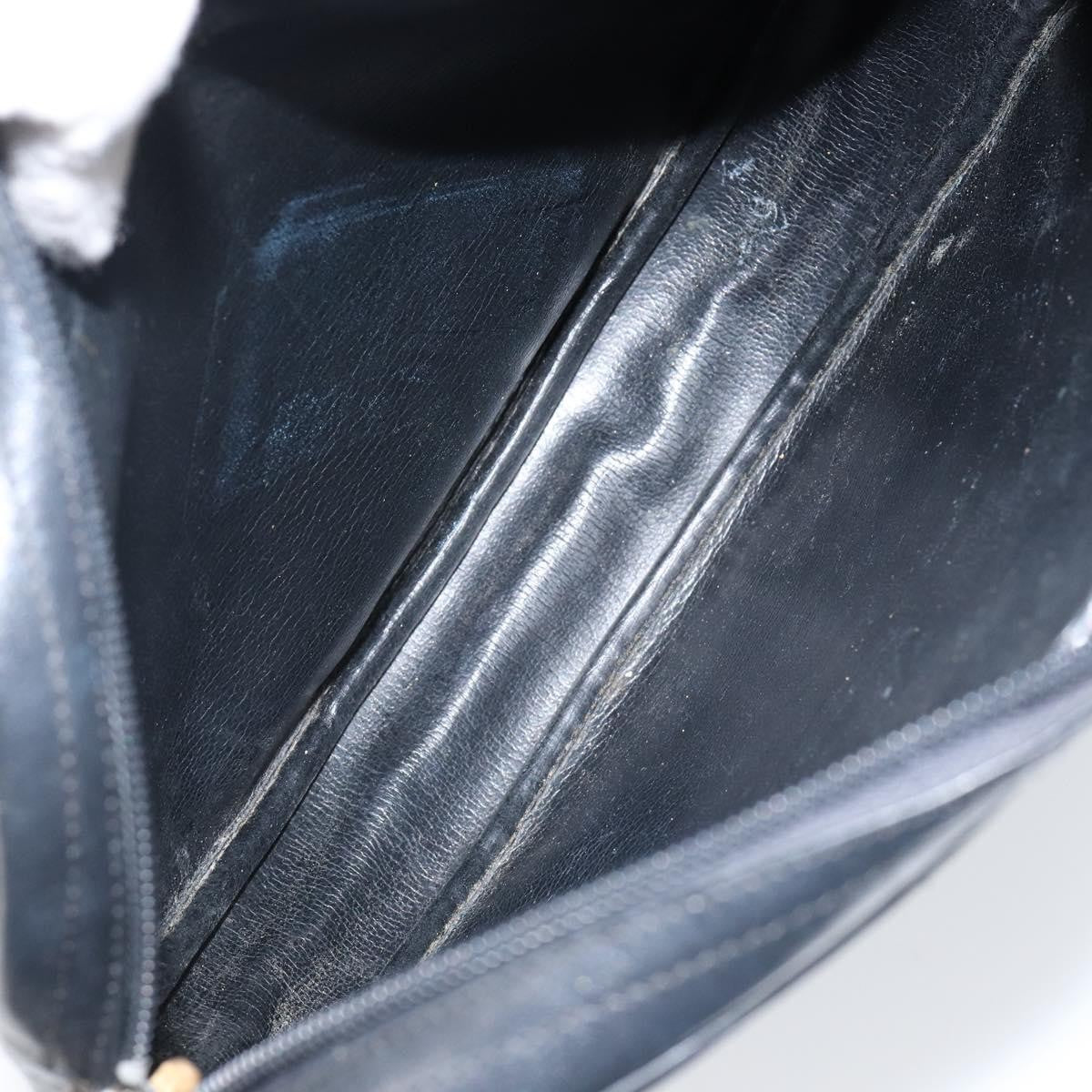 Christian Dior Vintage Shoulder Bag Leather, NAVY, LEATHER, Shoulder bag