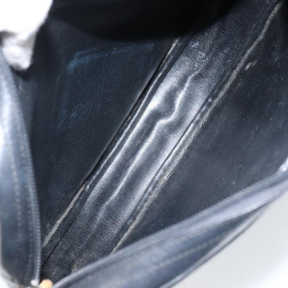 Christian Dior Vintage Shoulder Bag Leather, NAVY, LEATHER, Shoulder bag