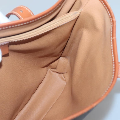 Celine Vintage Macadam Shoulder Bag Canvas and Leather, BROWN, CANVAS, Shoulder bag