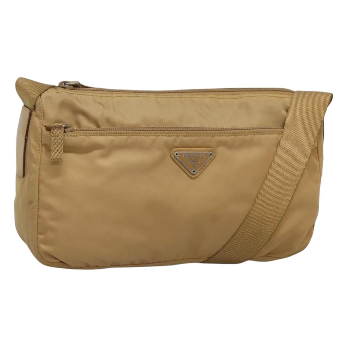 Prada Vintage Shoulder Bag Tessuto, BEIGE, NYLON, Shoulder bag