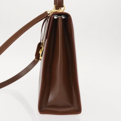 Gucci Vintage Lady Lock Top Handle Bag Leather, BROWN, LEATHER, Handbag