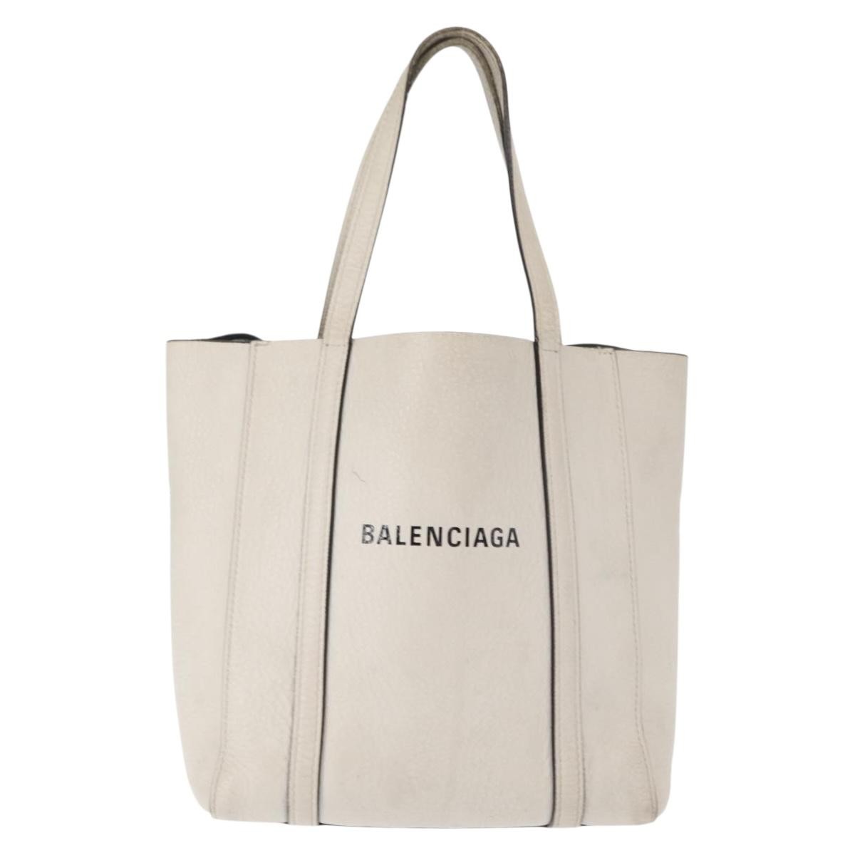 Balenciaga Everyday Tote Leather, WHITE, LEATHER, Tote bag