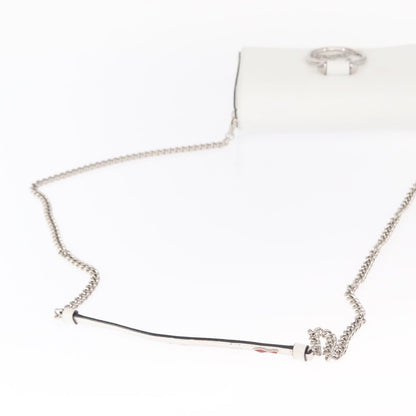 Christian Louboutin Rubylou Clutch Leather, WHITE, LEATHER, Shoulder bag