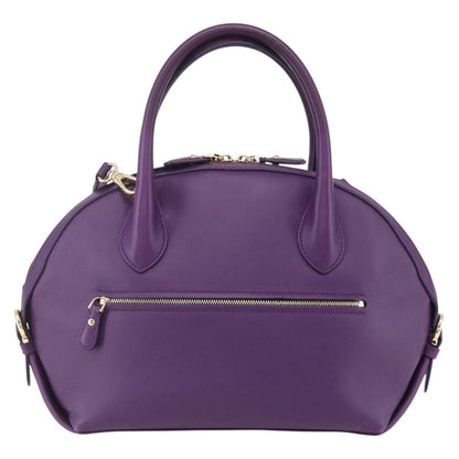 Salvatore Ferragamo Vintage Fiamma Satchel Leather, PURPLE, LEATHER, Handbag