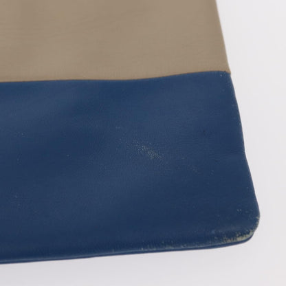 Celine Solo Pouch Leather, BEIGE, LEATHER, Clutche & pouche