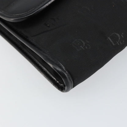 Christian Dior Vintage CD Chain Flap Shoulder Bag Diorissimo Canvas, Black, Nylon, Shoulder Bag