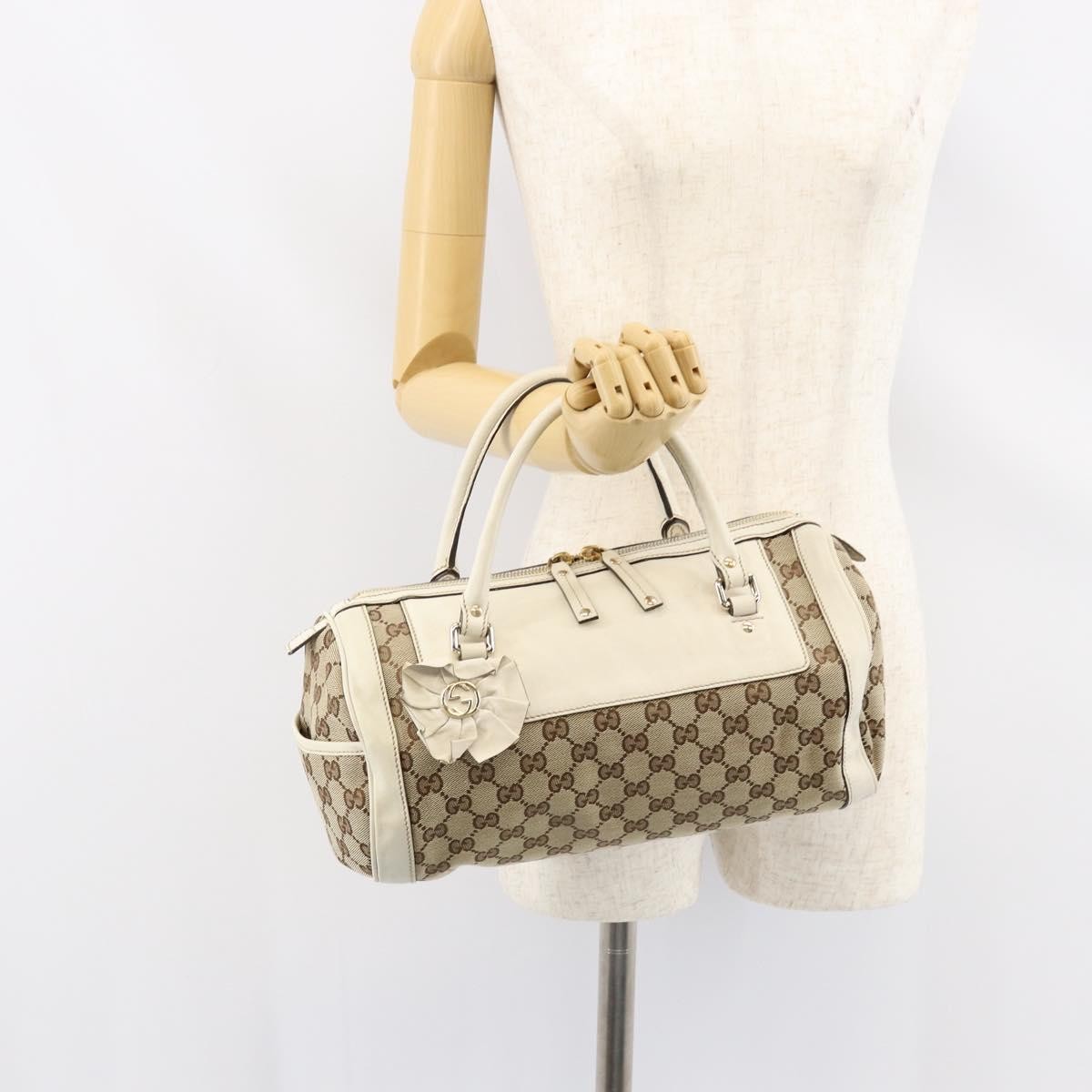 Gucci Trophy Boston Bag GG Canvas, BEIGE, CANVAS, Handbag