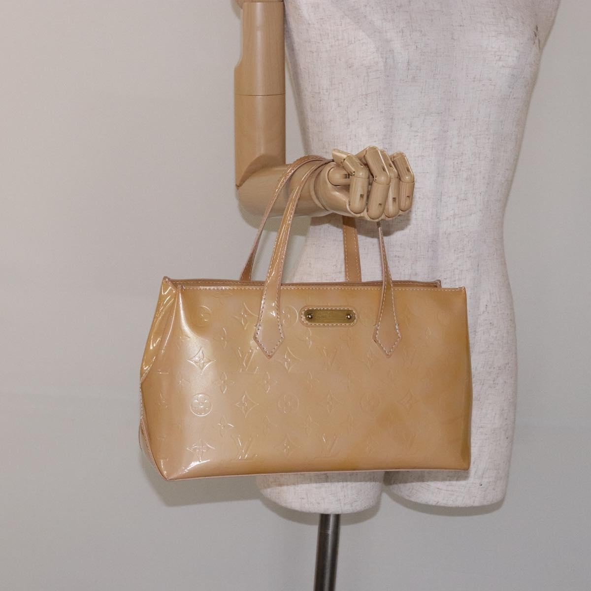 Louis Vuitton Wilshire Handbag Monogram Vernis, BEIGE, PATENT_LEATHER, Handbag