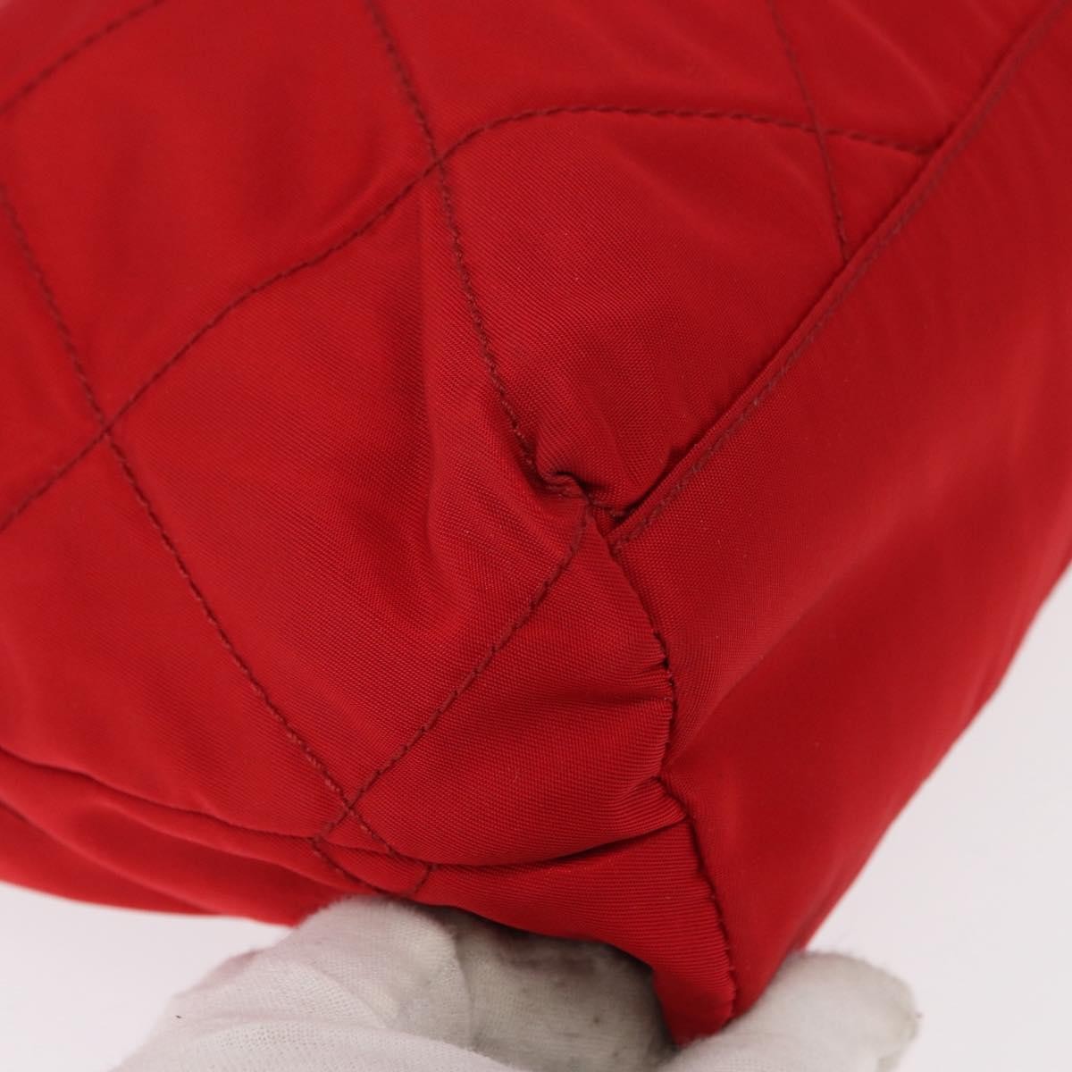 Prada Chain Shoulder Bag Quilted Tessuto, RED, NYLON, Shoulder bag