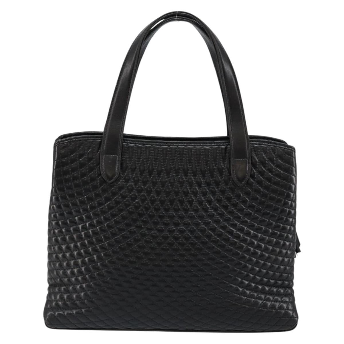 Bally Vintage Handbag Quilted Leather, BLACK, LEATHER, Handbag