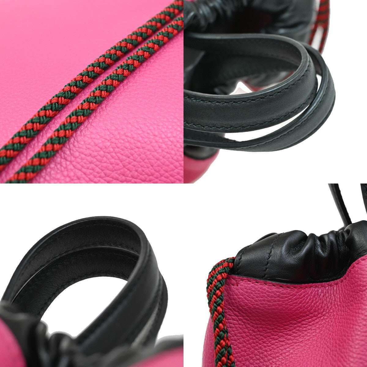 Gucci Logo Drawstring Backpack Printed Leather, PINK, LEATHER, Backpack