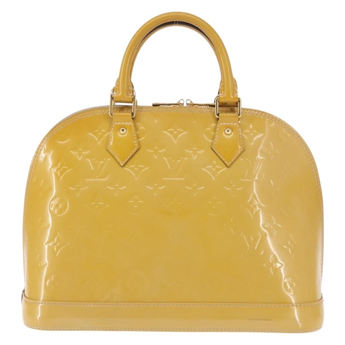 Louis Vuitton Alma Handbag Patent Leather, BEIGE, PATENT_LEATHER, Handbag