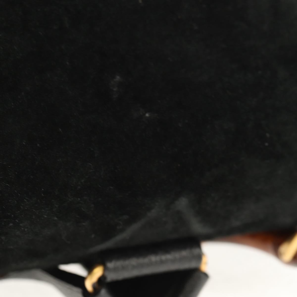 Gucci Vintage Bamboo Backpack Suede, BLACK, SUEDE, Backpack