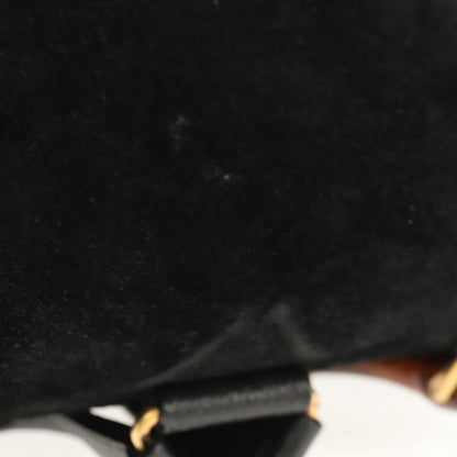 Gucci Vintage Bamboo Backpack Suede, BLACK, SUEDE, Backpack