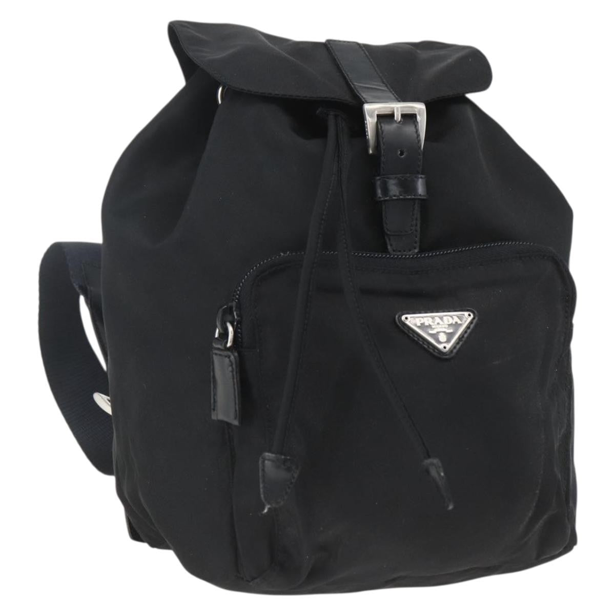 Prada Front Pocket Backpack Tessuto, BLACK, NYLON, Backpack
