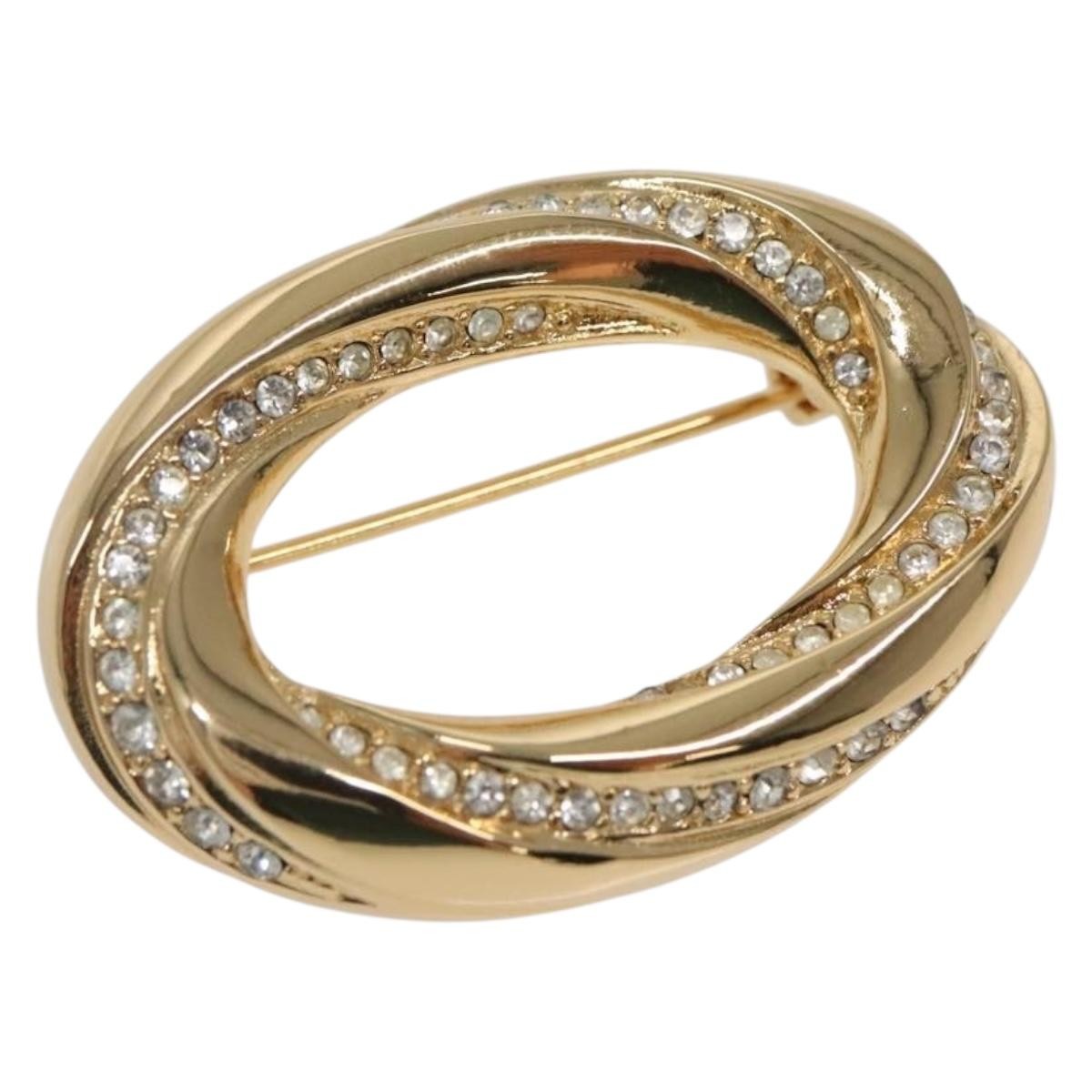 Christian Dior J'Adior Brooch Metal with Crystals, GOLD, METAL, Brooch