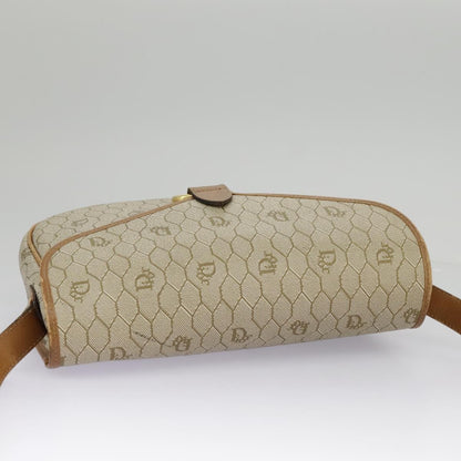 Christian Dior Vintage Honeycomb Shoulder Bag Canvas, BEIGE, CANVAS, Shoulder bag