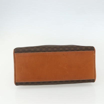 Celine Vintage Macadam Handbag Canvas and Leather, BROWN, CANVAS, Handbag