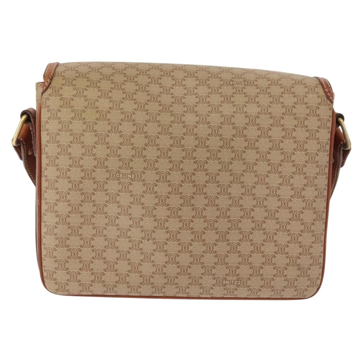 Celine Macadam Shoulder Bag PVC Leather, BEIGE, PVC, Shoulder bag