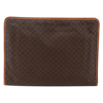 Celine Macadam Pochette Canvas, Brown, Canvas, Clutch