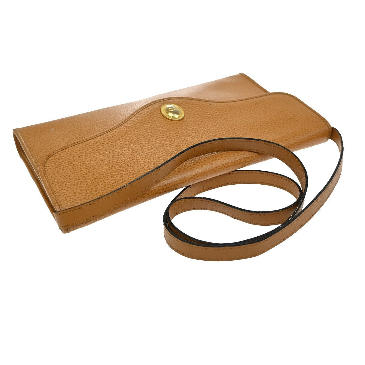 Christian Dior Vintage CD Logo Shoulder Bag Leather, BROWN, LEATHER, Shoulder bag