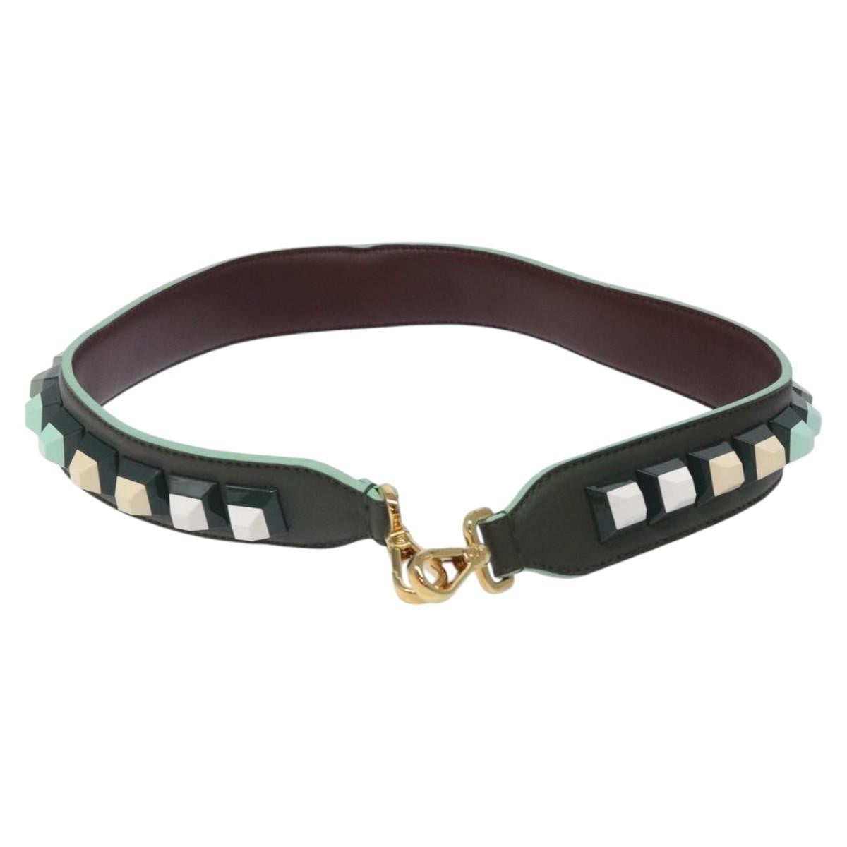Fendi Strap You Shoulder Strap Leather, GREEN, LEATHER, Straps