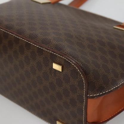 Celine Macadam Handbag Macadam with leather, BROWN, CANVAS, Handbag