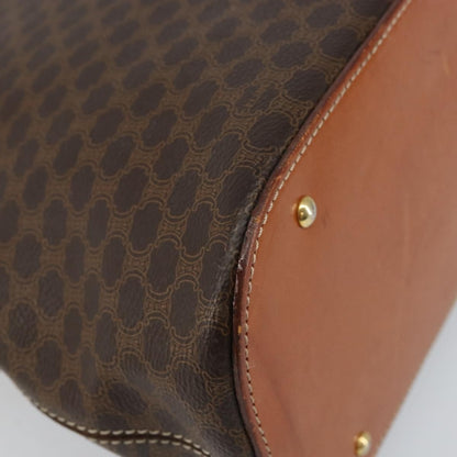 Celine Macadam Handbag Macadam with leather, BROWN, PVC,CANVAS, Handbag
