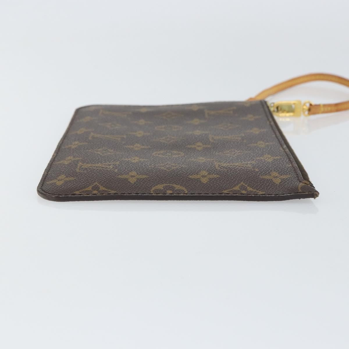 Louis Vuitton Neverfull Pochette Monogram Canvas, BROWN, CANVAS, Clutche & pouche