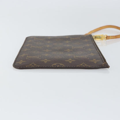Louis Vuitton Neverfull Pochette Monogram Canvas, BROWN, CANVAS, Clutche & pouche