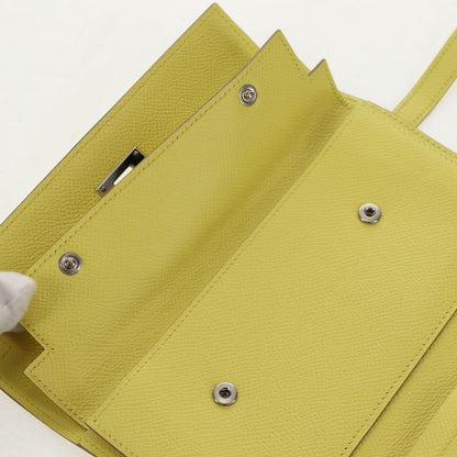 Hermes Kelly Wallet Epsom, YELLOW, LEATHER, Wallets