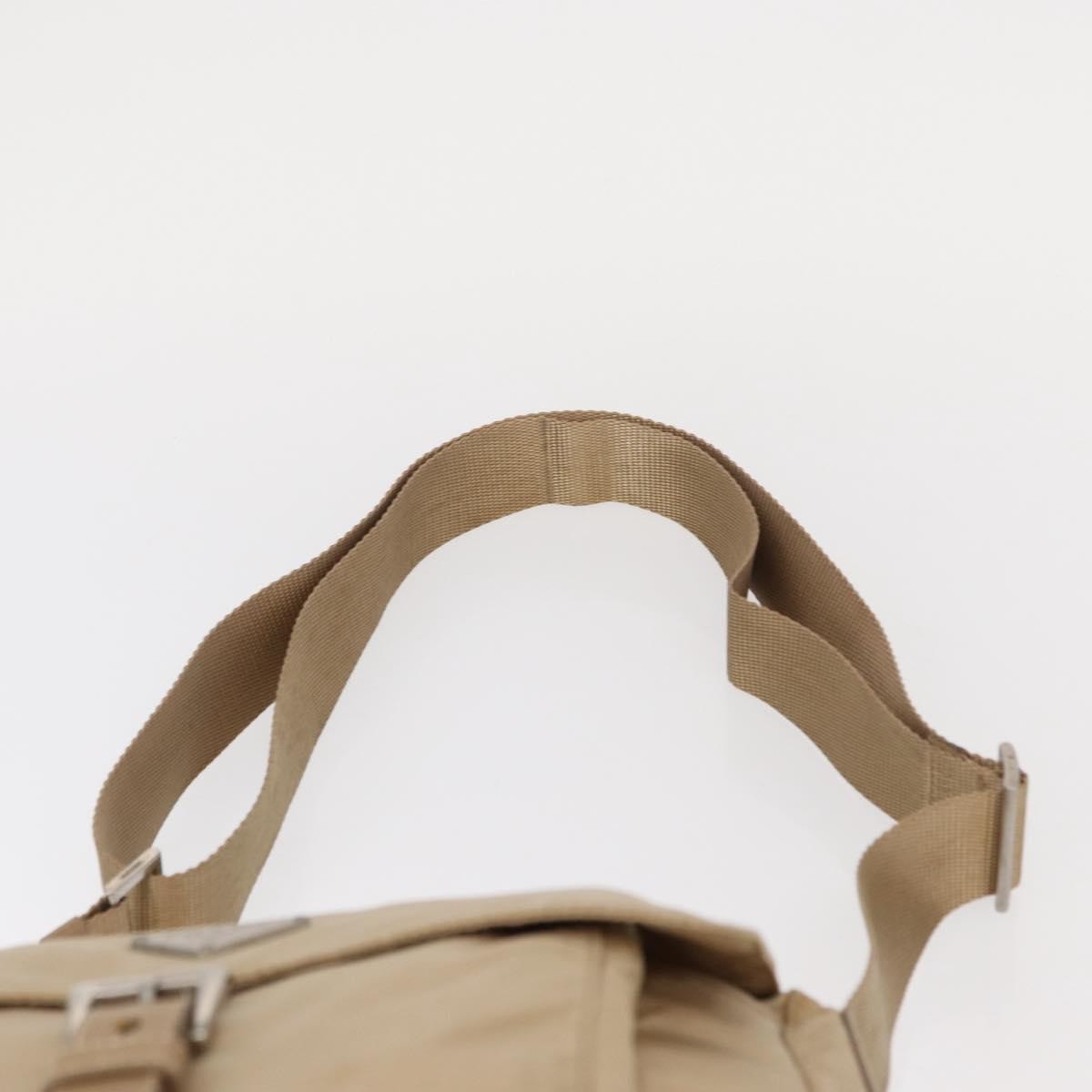 Prada Buckle Messenger Bag Tessuto, BEIGE, NYLON, Shoulder bag