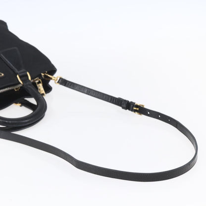 Prada Convertible Top Handle Tote Tessuto with Vernice Saffiano Leather, BLACK, NYLON, Handbag