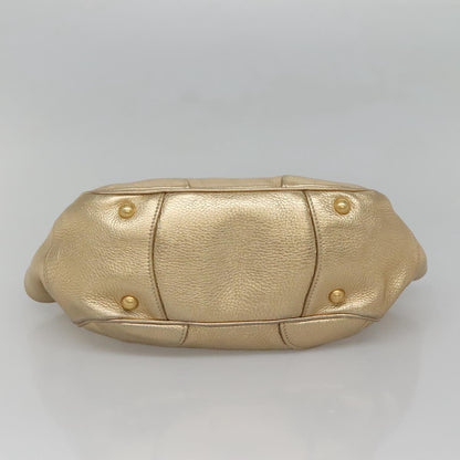Prada Antic Pushlock Shoulder Bag Leather, GOLD, LEATHER, Shoulder bag