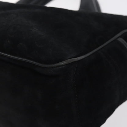 Celine Boogie Satchel Macadam, BLACK, CANVAS, Handbag