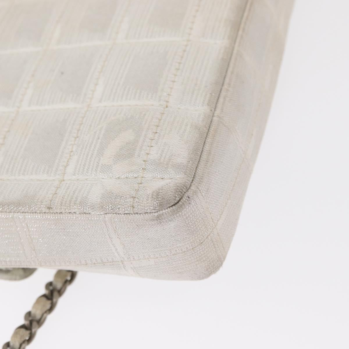 Chanel Travel Line Flap Bag Canvas, SILVER, CANVAS, Shoulder bag