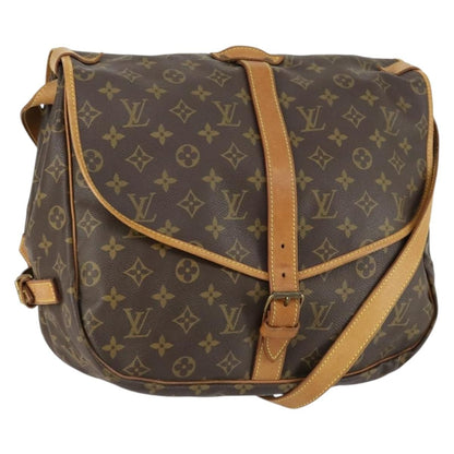 Louis Vuitton Saumur Handbag Monogram Canvas, BROWN, CANVAS, Shoulder bag