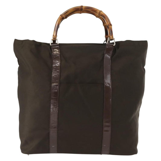 Gucci Bamboo tote bag Nylon, KHAKI, NYLON, Tote bag