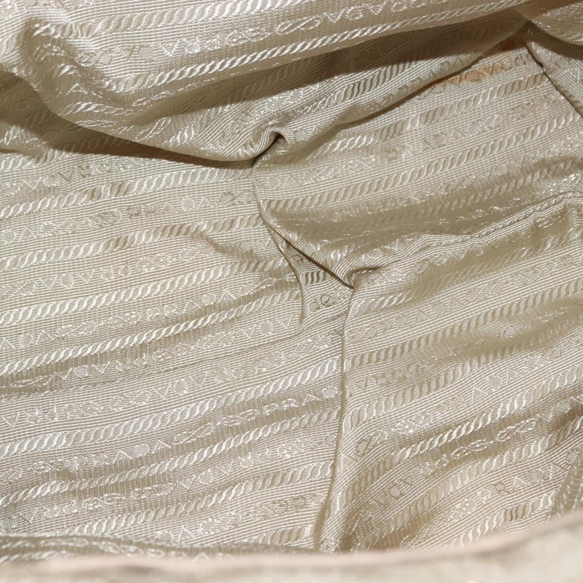 Prada Chain Front Zip Tote Quilted Tessuto, BEIGE, NYLON, Tote bag