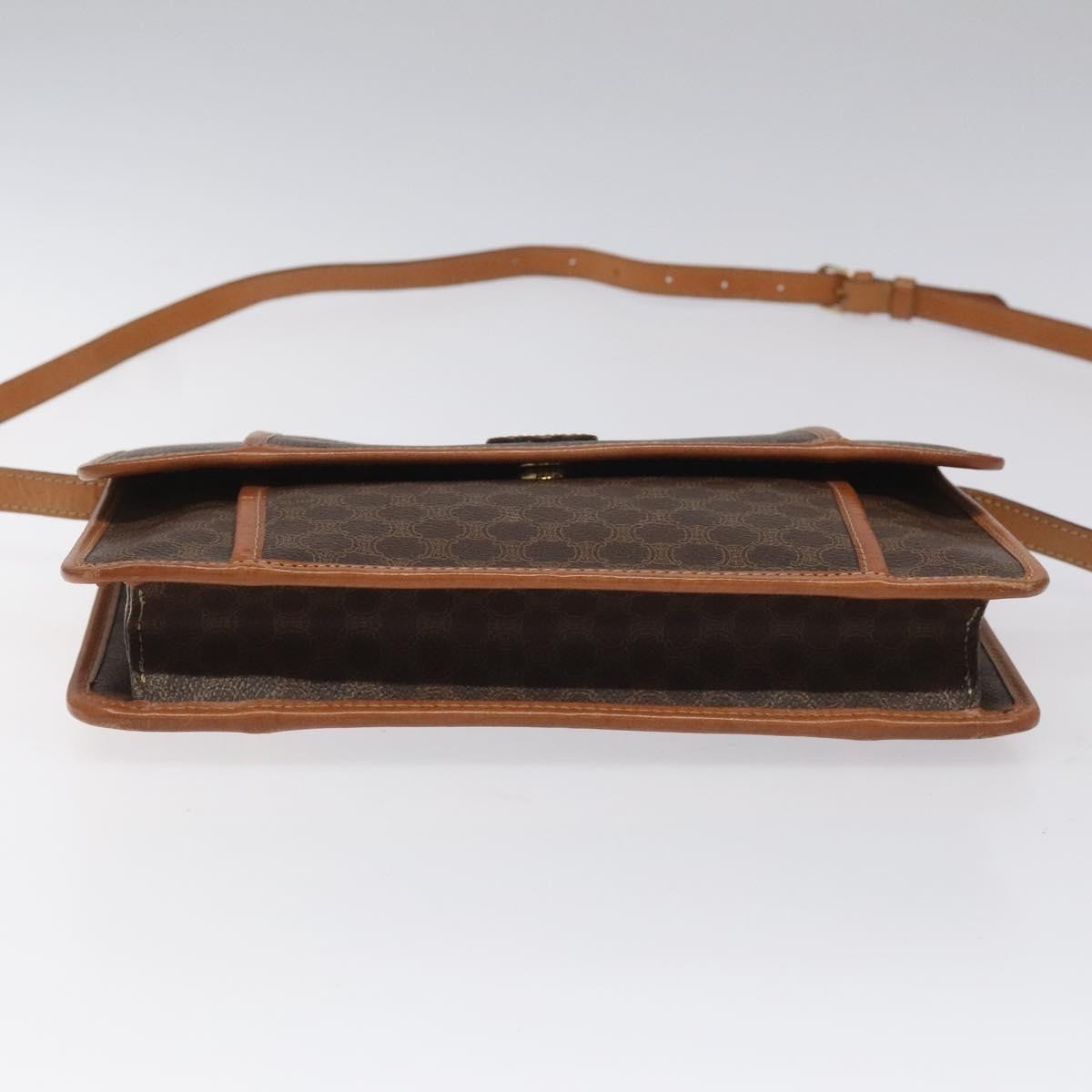 Celine Vintage Macadam Shoulder Bag Canvas and Leather, BROWN, CANVAS, Shoulder bag