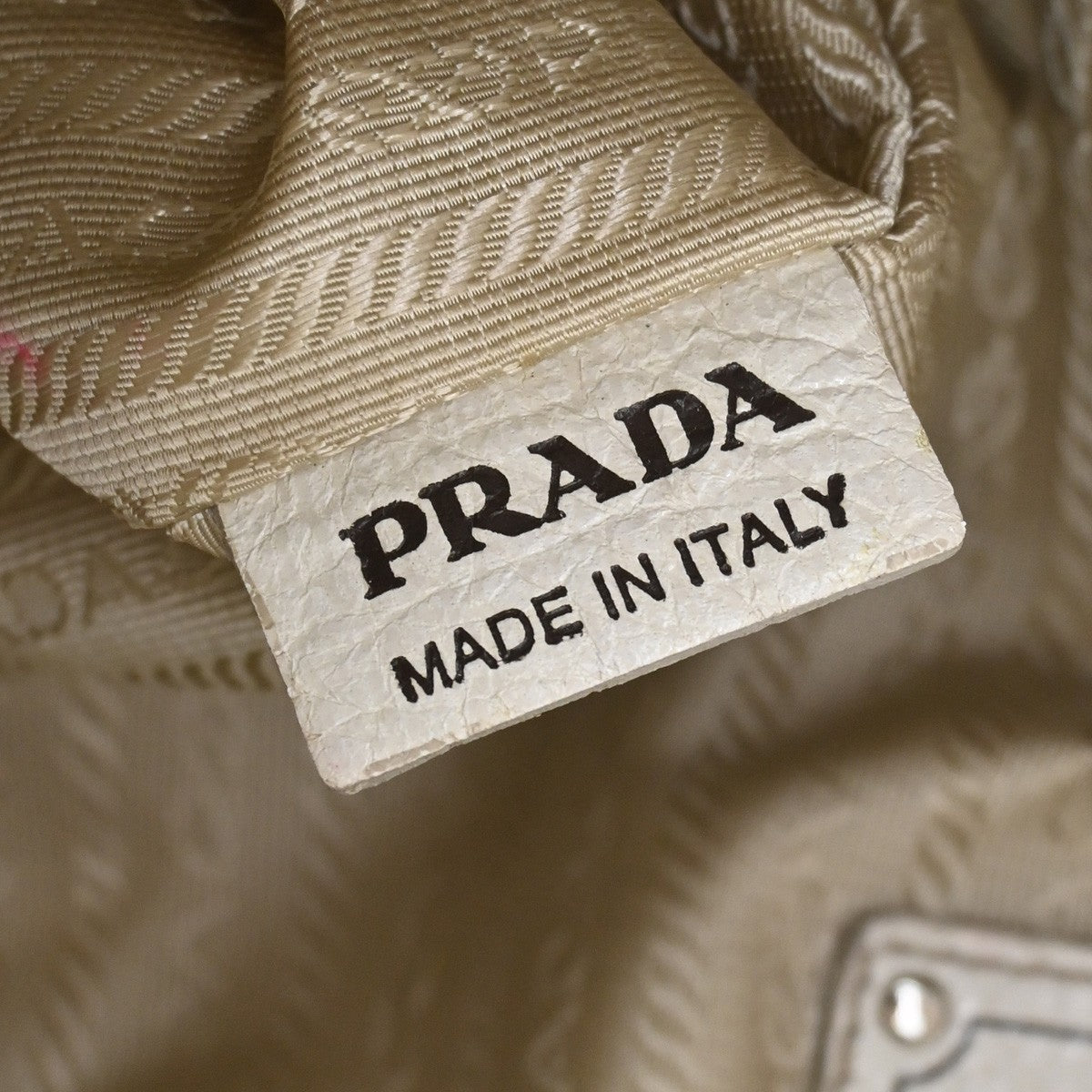 Prada Side Pocket Zip Hobo Vitello Daino, WHITE, LEATHER, Shoulder bag