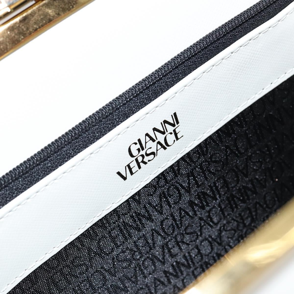 Versace Vintage Handbag Leather, WHITE, LEATHER, Handbag