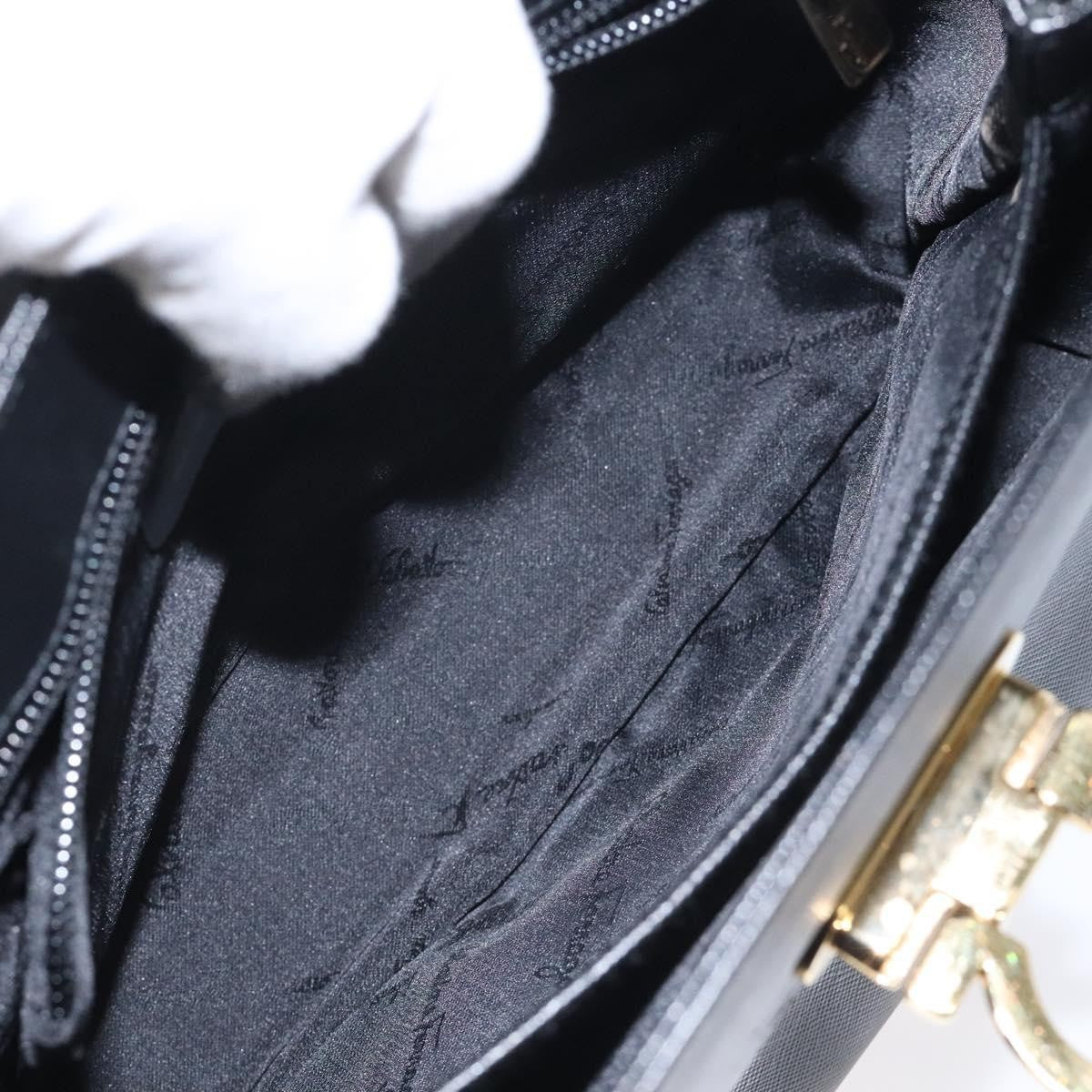 Salvatore Ferragamo Gancini Convertible Top Handle Bag Leather, BLACK, LEATHER, Handbag