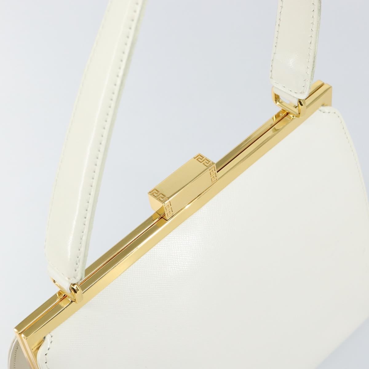 Versace Vintage Handbag Leather, WHITE, LEATHER, Handbag