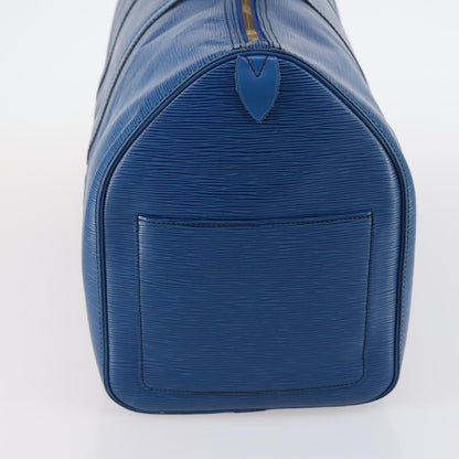 Louis Vuitton Keepall Bag Epi Leather, BLUE, LEATHER, Travel bag
