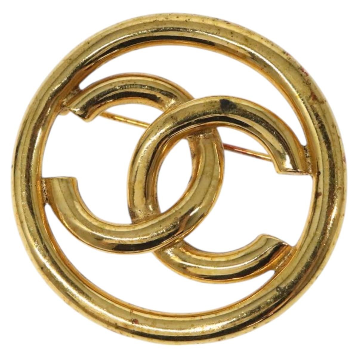 Chanel CC Brooch Metal, GOLD, METAL, Brooch