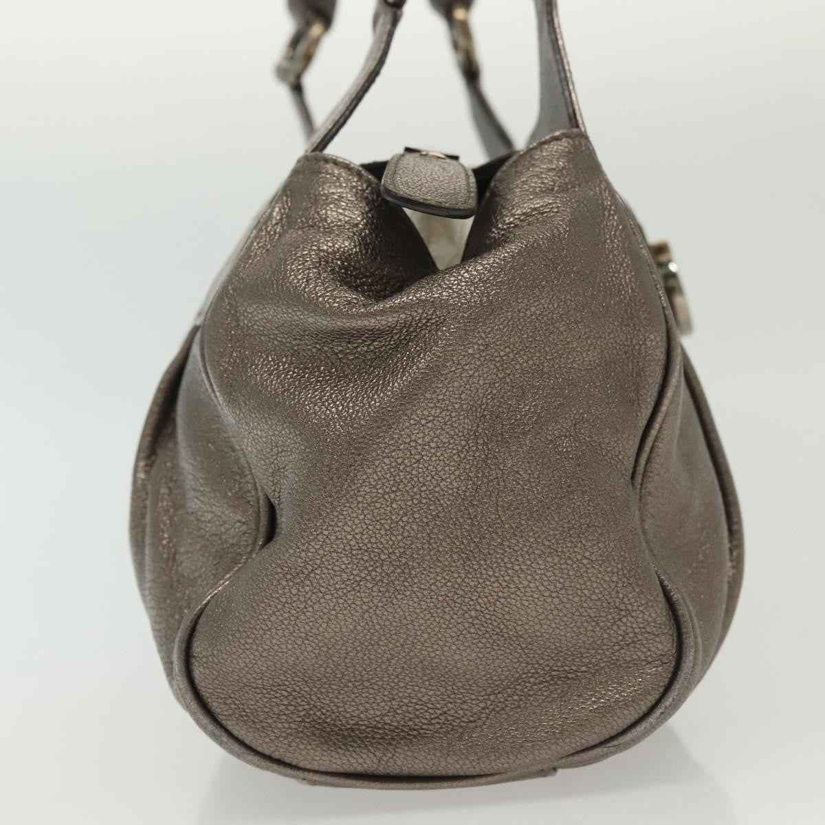 Salvatore Ferragamo Gancini handbag Leather, SILVER, LEATHER, Handbag