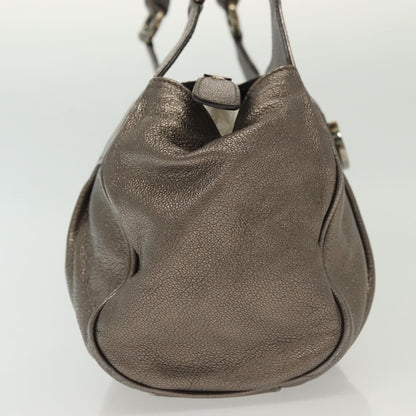 Salvatore Ferragamo Gancini handbag Leather, SILVER, LEATHER, Handbag